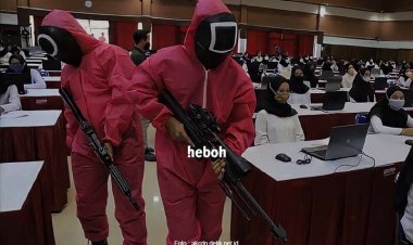 Tes CPNS di Jawa Timur Dijaga Pink Soldier ala Squid Game