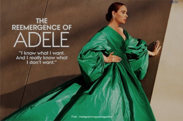 Penampilan Adele di Majalah Vogue Bikin Pangling