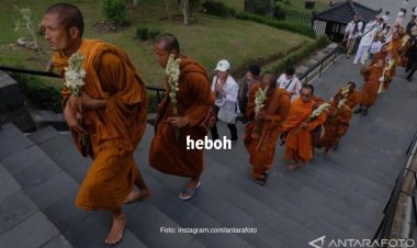 32 Biksu Thailand Sampai di Candi Borobudur Usai Berjalan 60 Hari dan 2.600 Km