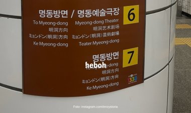 Keren! Signage di Stasiun Korea Pakai Bahasa Indonesia