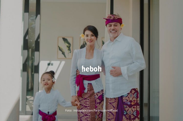 Potret Farah Quinn dan Keluarga Lakukan Ritual Penyambutan Villa Barunya, Penampilannya Kenakan Adat Bali Tuai Atensi