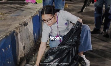 Keren! Prilly Bersama Para Relawan Pungut Sampah hingga Tengah Malam Usai JFC Digelar