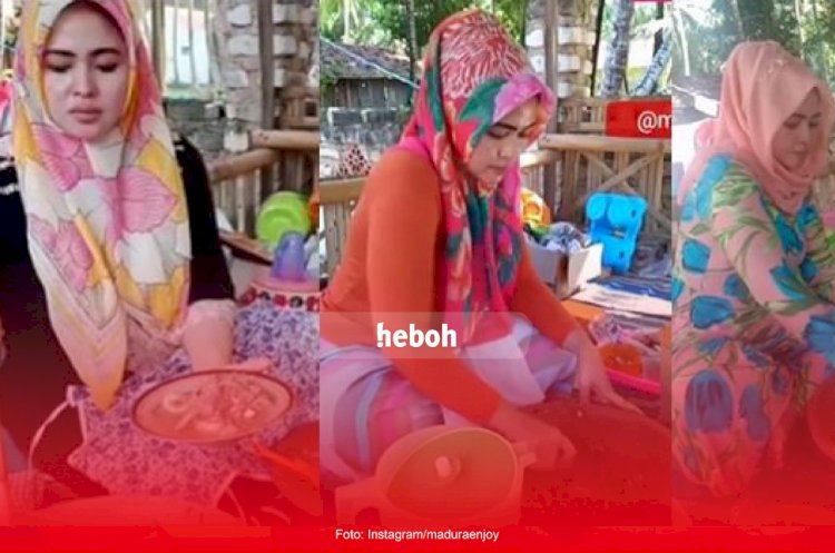 Viral! Penjual Rujak Mirip Syahrini di Sumenep, Madura